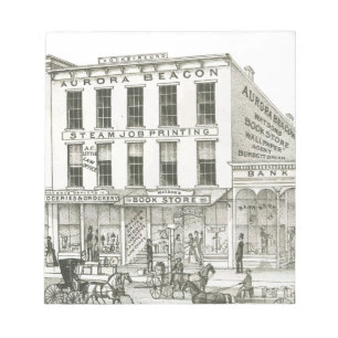 Aurora Illinois Aurora Beacon News 1871 Stone Lith Notizblock