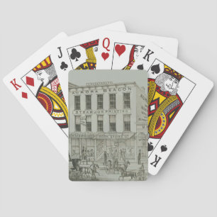 Aurora Illinois Aurora Beacon News 1871 Stone Lith Spielkarten