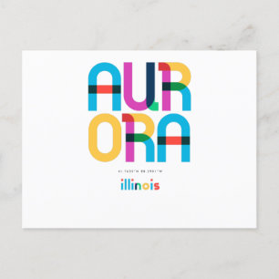 Aurora Illinois Mid Century, Pop Art, Postkarte