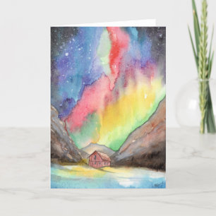 Aurora im Tal Dankeskarte