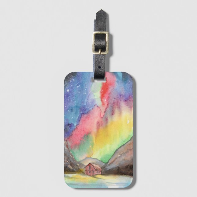 Aurora im Tal Gepäckanhänger (Vorderseite Vertikal)