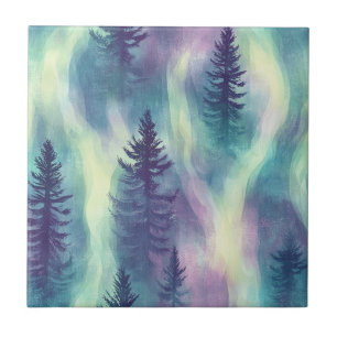 Aurora-Landschaft-Waldmuster Fliese