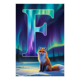 Aurora Letter F Poster | Druck der Nordlichter Kun