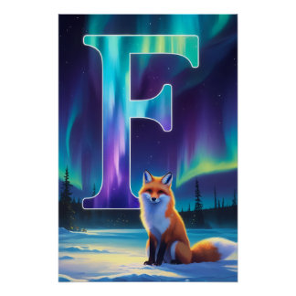 Aurora Letter F Poster | Druck der Nordlichter Kun