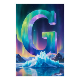 Aurora Letter G Poster | Nordlichter Kunstprint