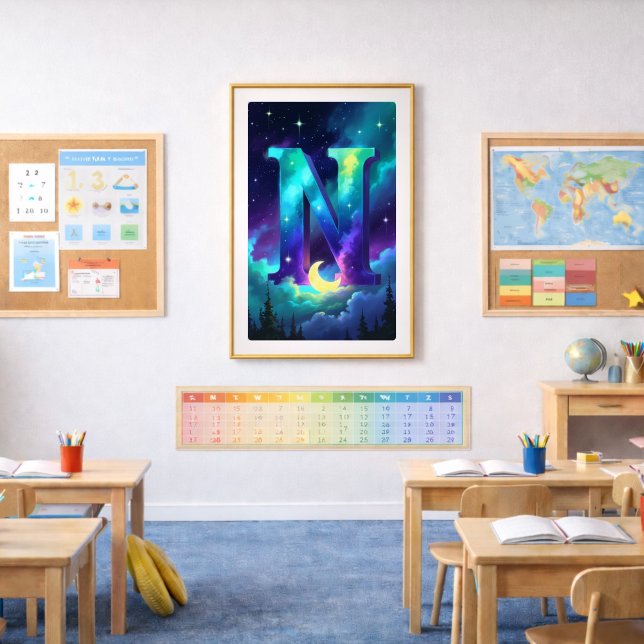 Aurora Letter N Poster | Kunst der Nordlichter (Von Creator hochgeladen)