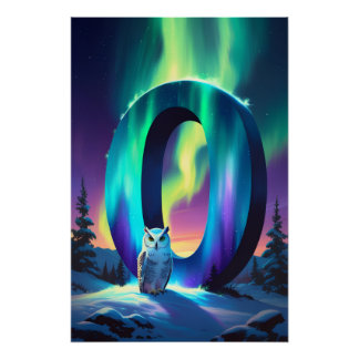 Aurora Letter O Poster | Kunst der Nordlichter