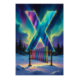 Aurora Letter X Poster | Kunst der Nordlichter