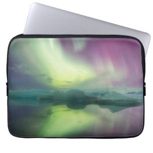 Aurora-Lichter in der Lagune   Jokulsarlon, Island Laptopschutzhülle