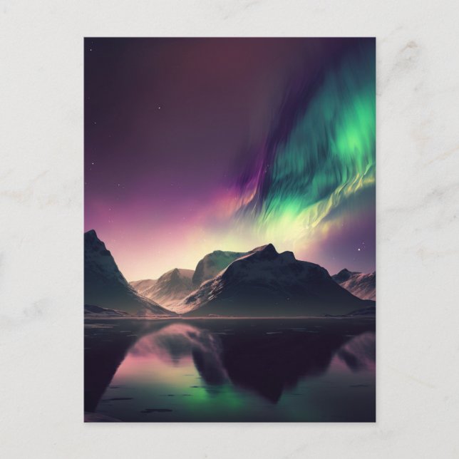 Aurora Lights Night Sky Postkarte (Vorderseite)