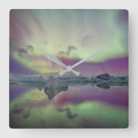 Aurora Lights Reflect Lagoon | Island