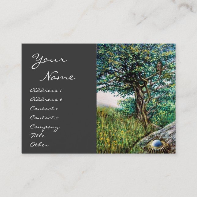 AURORA/MAGIC TREE, grün, blau, grau Visitenkarte (Vorderseite)