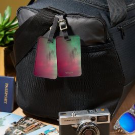 Aurora mit Sternen und Initialen Monogramm Gepäcka Gepäckanhänger