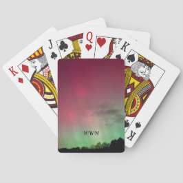 Aurora mit Sternen und Initialen Spielkarten