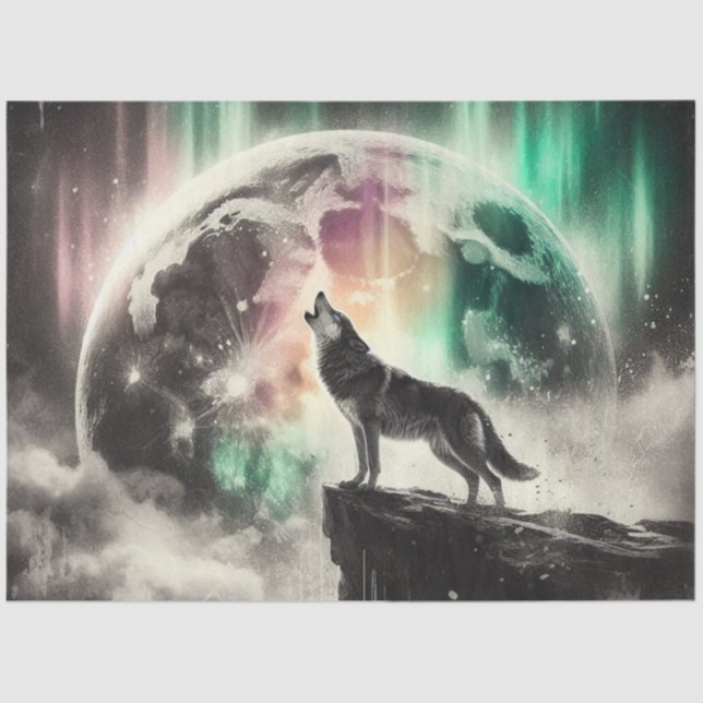 Aurora Moon Wolf Seidenpapier (Vorderseite)