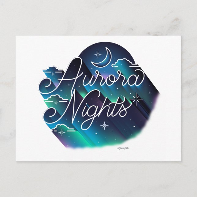 Aurora-Nächte/Postkarte Feiertagspostkarte (Vorderseite)