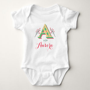 Aurora Name Baby Girls Reveal Neugeborene Weihnach Strampler