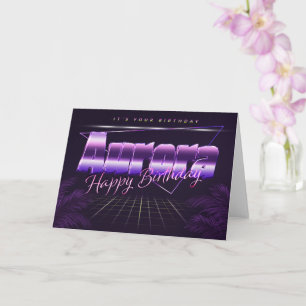 Aurora Name Vorname lila retro Karte Geburtstag