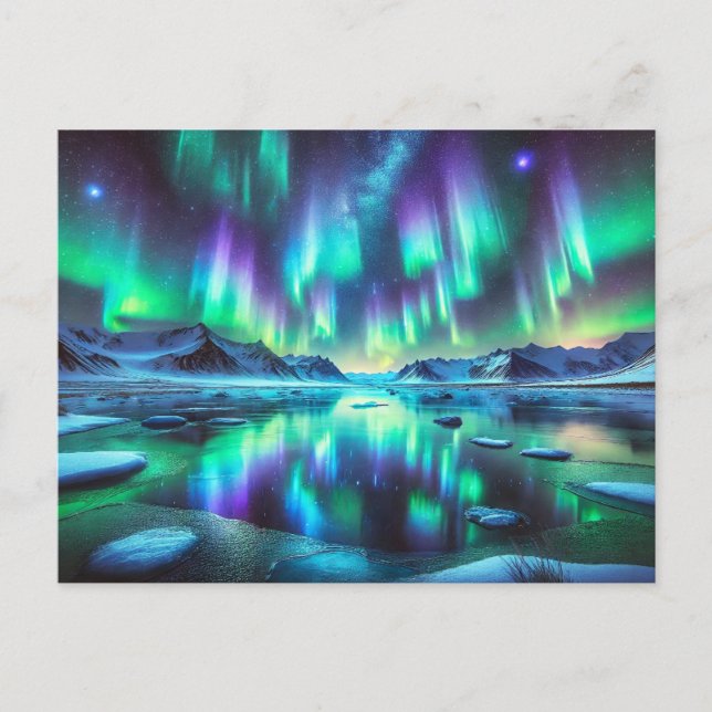 Aurora Nightscape - Postkarte (Vorderseite)
