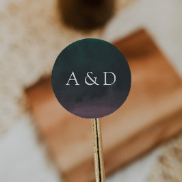 Aurora | Northern Lights Wedgram Runder Aufkleber