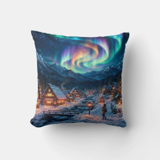 Aurora-Northern-Lights-Winterdorf-Wurfkissen Kissen