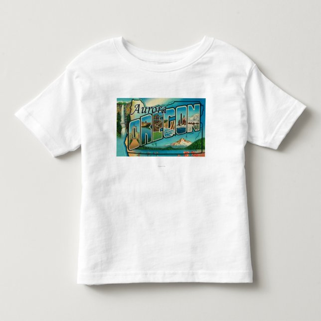 Aurora, OregonLarge Buchstabe ScenesAurora ODER Kleinkind T-shirt (Vorderseite)