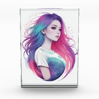 Aurora Pastell Meerjungfrau Mädchen Fantasy Art Fo Fotoblock