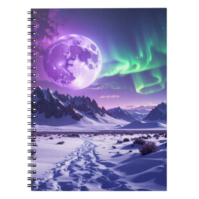 Aurora Peaks – Fantasy Dragon Night Sky Desk Mat Notizblock (Vorderseite)