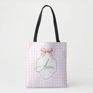 Aurora Personalisiert Pink Bow & Gingham Print