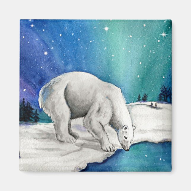 Aurora Polar Bear Magnet (Vorne)