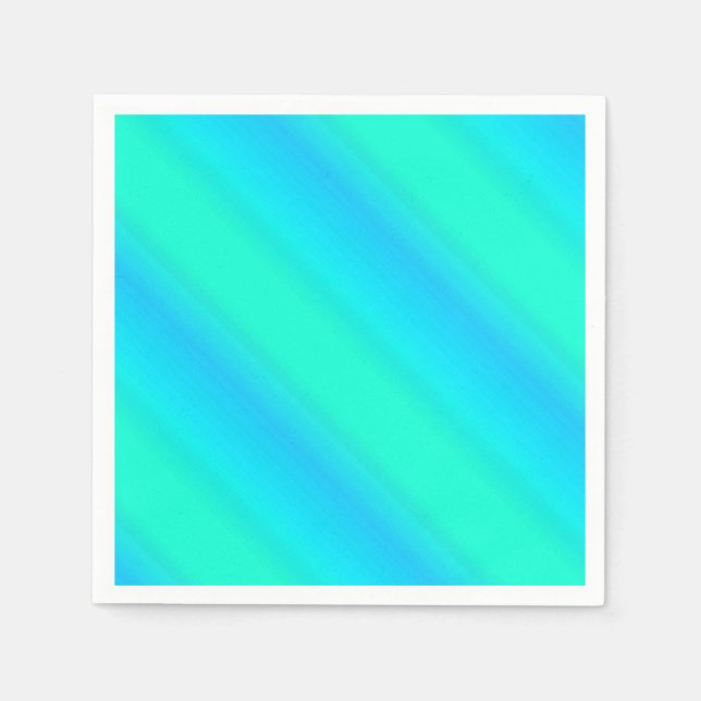 Aurora Streifen - blau, aqua, türkis Serviette (Vorderseite)