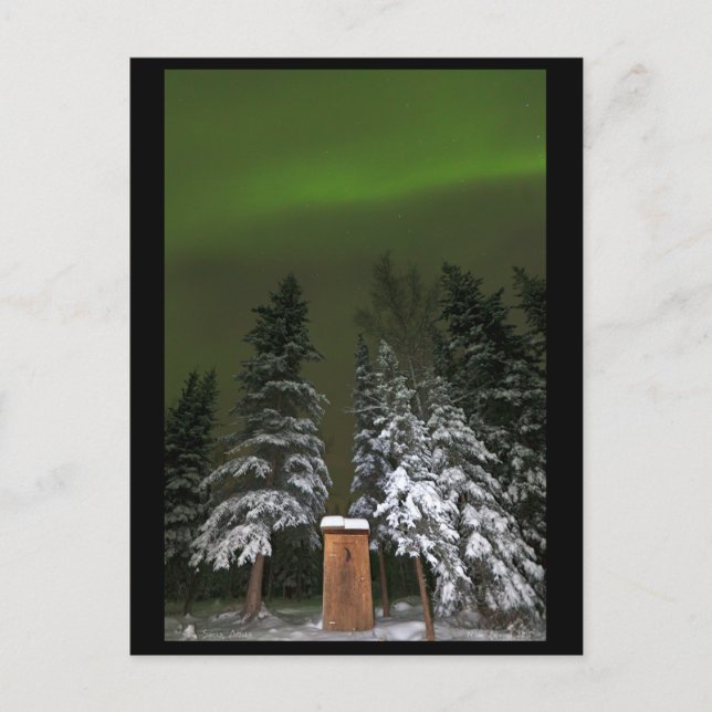 Aurora über dem Outhouse Postkarte (Vorderseite)