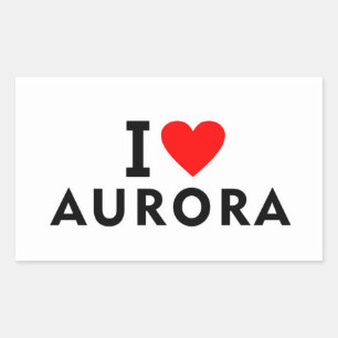 Aurora Vereinigte Staaten Amerika USA Liebe Stadt Rechteckiger Aufkleber