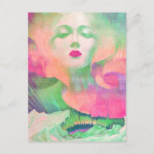 Aurora von Clive Henry farbenfroh pink Postkarte