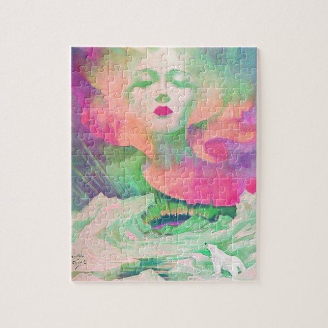 Aurora von Clive Henry farbenfroh pink Puzzle (Vertikal)