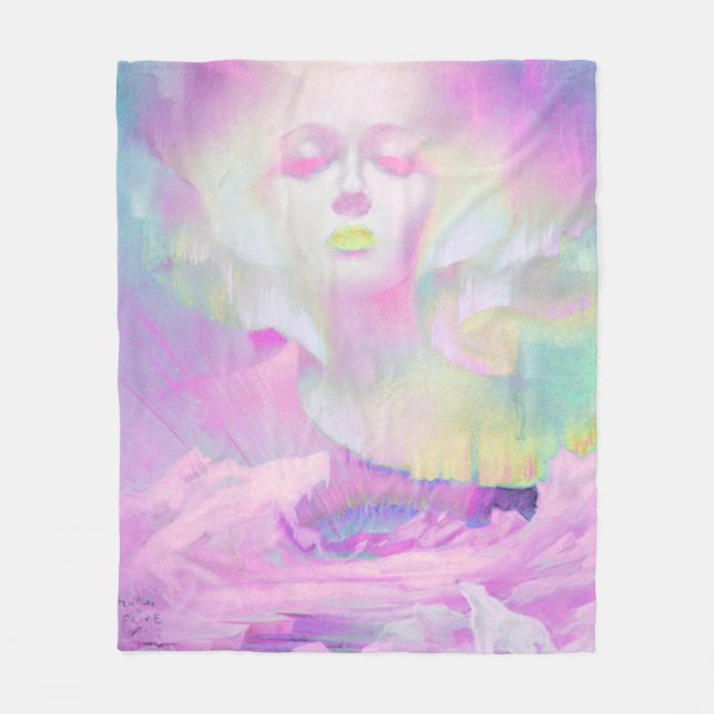 Aurora von Clive Henry rosa Pastellfarben Fleecedecke (Vorderseite)