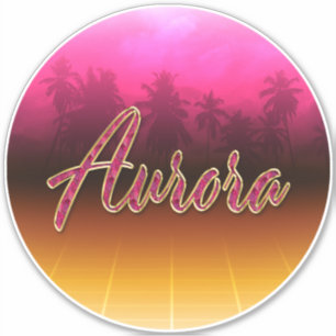 Aurora Vorname Name golden pink Aufkleber Sticker