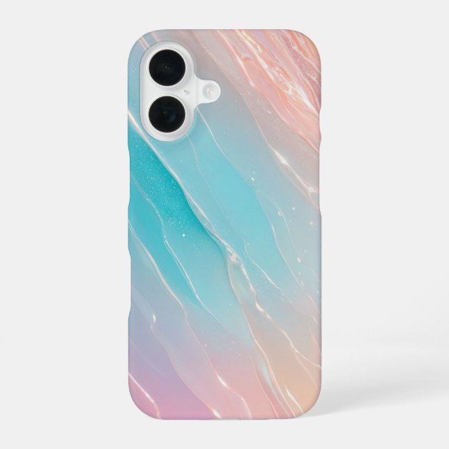 Aurora Wave Pastel Gradient Phone Case iPhone 16 Hülle (Rückseite)