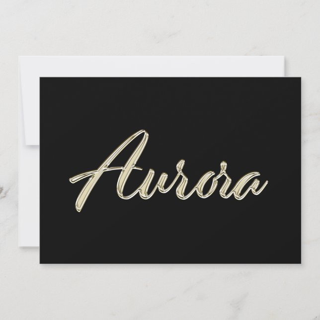 Aurora white gold Handwriting Karte (Vorderseite)