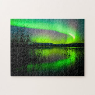 Aurora widergespiegelt auf See - Puzzlespiel Puzzle