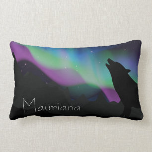 Aurora-Wolf-Starry Himmel personalisiert Lendenkissen