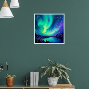 Auroras magisches nächtliches Sky-Tanzdesign Poster