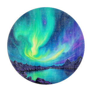 Auroras magisches nächtliches Sky-Tanzdesign Schneidebrett
