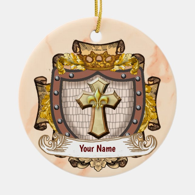 Aurum-Familienwappen-Name Keramik Ornament (Vorne)