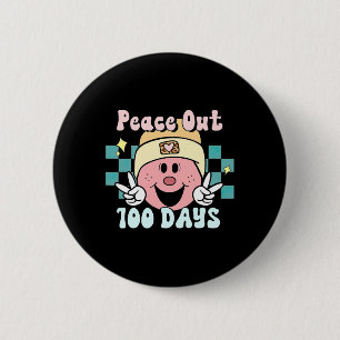 Aus 100 Tagen der Schule Lächeln Gesicht Retro Gro Button