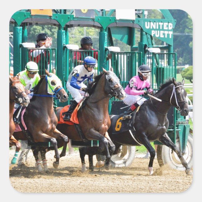 Aus bei Saratoga Quadratischer Aufkleber (Vorderseite)