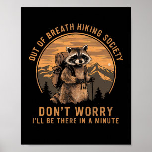 Aus dem Atem wandernde Gesellschaft Raccoon Wander Poster