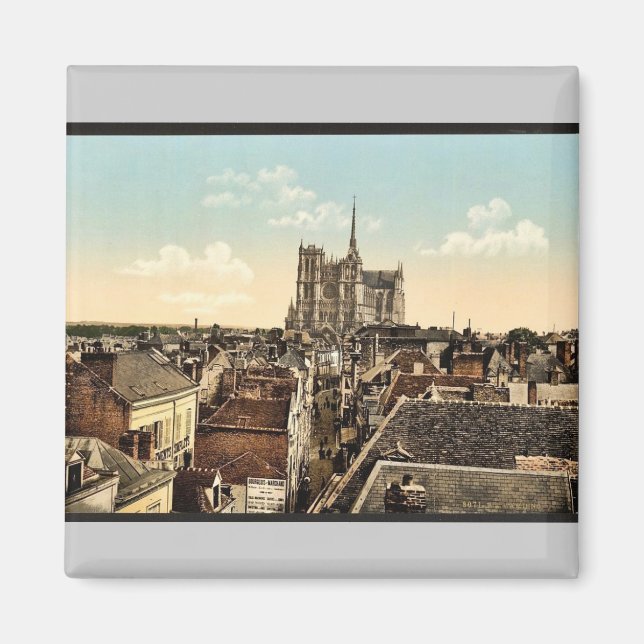 Aus dem Bauch, Amiens, Frankreich Vintag Fotochro Magnet (Vorne)