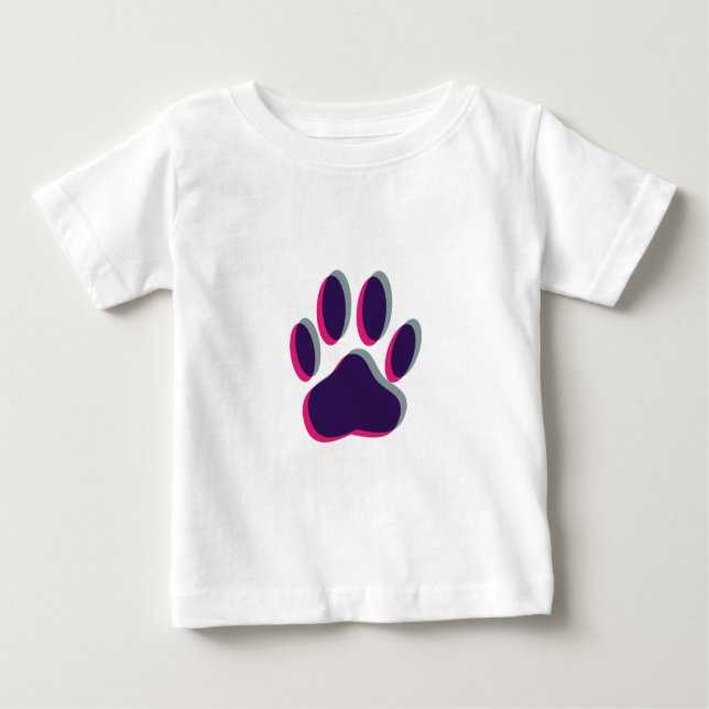 Aus dem Fokus heraus Dog Paw Print Baby T-shirt (Vorderseite)