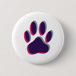 Aus dem Fokus heraus Dog Paw Print Button